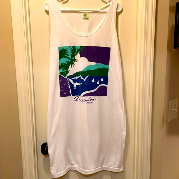 Tropical Beach Acapulco Mexico sleeveless swim coverup One size - Picture 2 of 7
